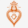 Sacred Heart Icon in Editable Vector Design An editable vector design featuring a detailed Sacred Heart symbol.