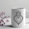 Stylish Sacred Heart Clip Art A stylized illustration of the Sacred Heart, suitable for various design purposes.
