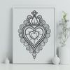 Sacred Heart Emblem Illustration Vector illustration of a Sacred Heart symbol in a simple design.