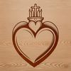 Sacred Heart Icon Illustration in Simple Lines A stylized illustration of the Sacred Heart icon in simple lines and shapes.