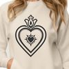 Beautiful Sacred Heart Icon with Golden Details SVG icon of the Sacred Heart with detailed golden lines and ornate design elements.