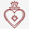 Vector Symbol Art Design A detailed, hand-drawn illustration of the Sacred Heart symbol in vector format.