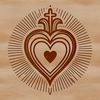Sacred Heart Iconography in Simple Vector Style Religious iconography vector graphic representation of the Sacred Heart in a simple style.