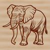 Beautiful Elephant Design SVG A single elephant standing on a plain background, created as vector art for various uses.