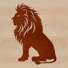 Regal Savannah Mammal Vector Art A realistic illustration of a lion sitting on its haunches, showcasing the majestic features of this big cat.