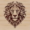 Wild Lion Head Portrait A detailed illustration of a lion's majestic head with distinctive features.