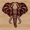 African Safari Animal Vector Design A detailed illustration of a majestic African elephant's head, suitable for vector designs.