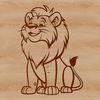 Wild Lion Silhouette Vector Graphic A large wild animal sitting on its haunches, depicted as a lion in vector art style.