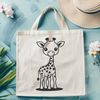 Giraffe Silhouette with Unique Coat Pattern A tall, even-toed ungulate with a distinctive coat pattern, native to Africa.