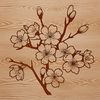 Vibrant Cherry Blossom Tree SVG Design A vector illustration of a cherry blossom tree in full bloom.