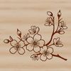 Beautiful Pink Flower Vector Design An illustration of a single cherry blossom with delicate pink petals and green stem.
