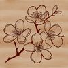 Free Blooming Sakura Clip Art A stylized illustration of a blooming cherry blossom flower with pink petals.
