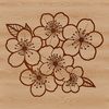 Delicate Pink Sakura Flower Design A colorful illustration of a blooming cherry blossom plant with delicate pink petals.