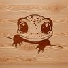 An SVG design featuring a colorful salamander in profile with intricate details and textures.