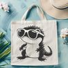 Sunny Salamander SVG Design A digital illustration of a salamander wearing sunglasses in a simple style suitable for vector design.