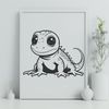 Whimsical Salamander SVG Design A digitally rendered illustration of a salamander.