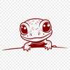 Peeking Amphibian A close-up illustration of a salamander peeking from behind a rock.
