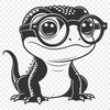 Whimsical Amphibian Character A cartoon salamander character wearing glasses, created as a vector graphic.