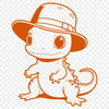 Cute Salamander Outline Vector Art An illustration of a salamander in a circular outline, suitable for digital cutting or engraving.
