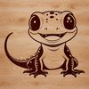 An illustrated salamander design for digital use.