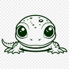 Smooth Salamander SVG Design A digital illustration of a salamander with smooth, rounded edges and defined features.