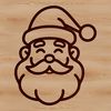 Jolly Old Man Christmas Figure A simple line drawing of Father Christmas with a red hat and white beard.