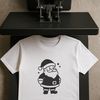 A classic illustration of Santa Claus in silhouette form, suitable for digital designs and crafts.