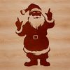 A standing figure of Santa Claus in traditional festive attire, suitable for Christmas decorations.