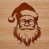 Jolly Old Santa Claus Illustration An illustration of Father Christmas with glasses and a warm smile.