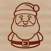 A digital illustration of the traditional Christmas figure in red coat with white fur trim.