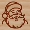 Jolly Holiday Portrait A simple line drawing illustration of a smiling Santa Claus's head.