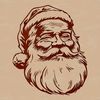 A stylized illustration of Father Christmas in traditional holiday attire.