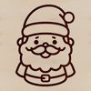 Christmas Santa Line Art A simple line drawing of Santa's head in a festive Christmas setting.