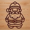 Jolly Old Man in Holiday Gear A stylized illustration of Santa Claus standing in a festive holiday setting, perfect for vector art designs.