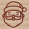 Festive Santa Vector Art A simple line drawing illustration of Santa Claus with a jolly head and festive attire.