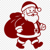 Vector illustration of a jolly Father Christmas in red suit with white fur trim.