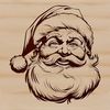 A digital illustration of a jovial bearded man in a red suit with a hat.