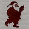 Jolly Santa Claus in Festive Scene A digital illustration of a jolly Santa Claus standing in front of a festive Christmas backdrop.