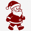 A vector illustration of Santa Claus in a traditional red suit with a white beard and hat.