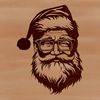 Illustration of a jolly old man wearing glasses with a festive Christmas hat, suitable for vector design.