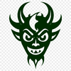 Dark Horned Creature Illustration Illustration of a horned devil character in dark colors.