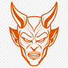 Stylish Satanic Symbol Design A stylized illustration of the devil, often associated with Halloween themes.