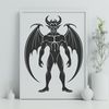 Satanic SVG Icon A stylized illustration of the devil, ideal for Halloween decorations or designs.