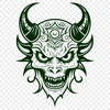 Illustrated representation of the devil in a Halloween context.