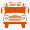 Yellow School Transportation Icon An illustration of a standard yellow school bus with black stripes, suitable for educational purposes.