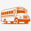 Yellow Bus Illustration Illustration of a yellow school bus on wheels, suitable for educational designs.