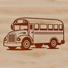 Stylized SVG Transportation Icon A stylized illustration of a school bus, suitable for educational materials.