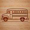 Retro School Bus Illustration A stylized illustration of a school bus for educational purposes.