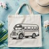 Free SVG School Transportation Icon A simple illustration of a school bus with detailed graphics, ideal for educational materials and design projects.