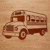 Colorful Educational Transport Illustration A simplified illustration of a school bus in vector format, suitable for educational and graphic design purposes.